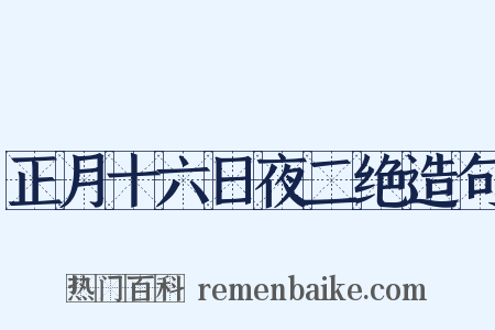 正月十六日夜二绝造句是什么意思的图片